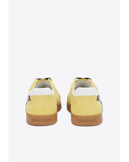 Palm Angels Yellow New Palm 1 Low-Top Suede Sneakers for men