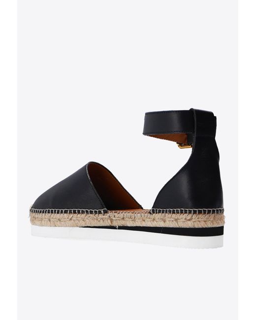 See By Chloé Black Glyn Grained Leather Espadrilles
