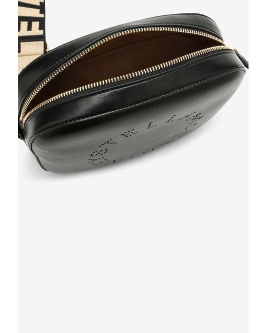 Stella McCartney Black Mini Perforated-Logo Camera Bag