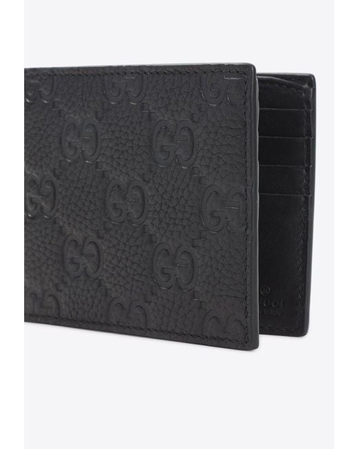 Gucci White Logo Imprint Bi-Fold Wallet for men