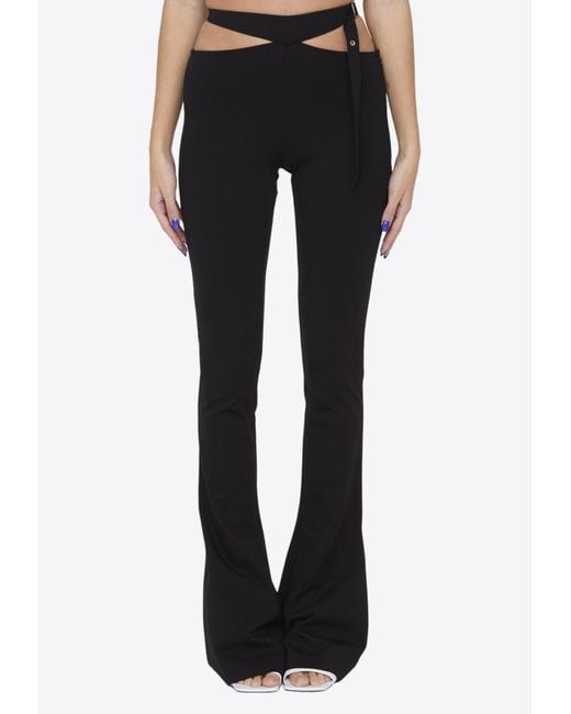 The Attico Black Cut-Out Flared Pants