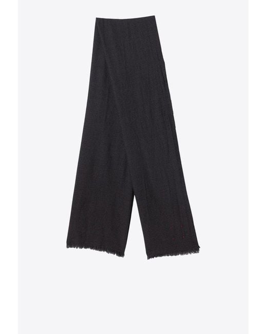Destin White Wool Rectangular Scarf for men