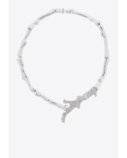 Tory Burch White Coral Necklace With Asymmetrical Shape