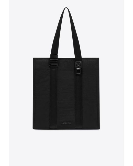 Jacquemus Black Cuerda Logo Tote Bag for men