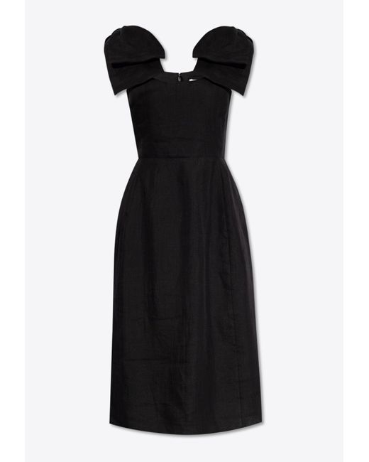 Chloé Black Bow-Straps Midi Dress