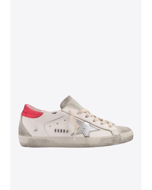 Golden Goose Deluxe Brand White Super-Star Leather Low-Top Sneakers