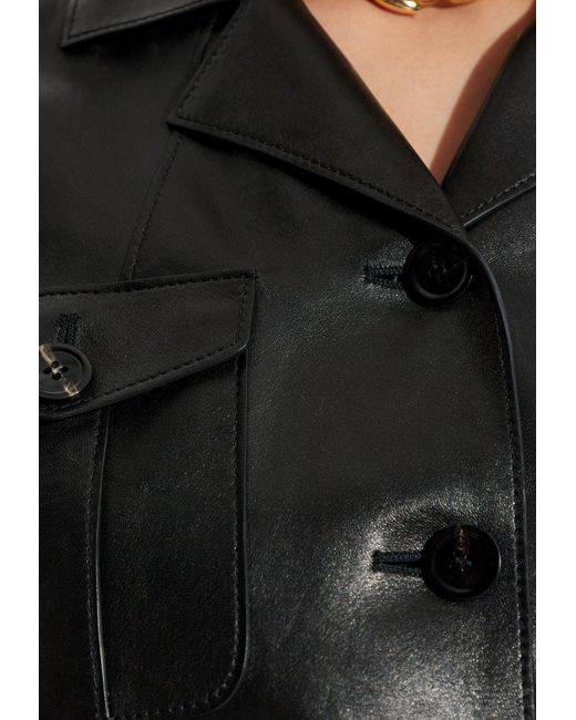 Tom Ford Black Buttoned Leather Jacket