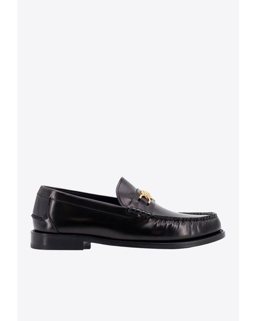 Versace Black Medusa'95 Leather Loafers for men