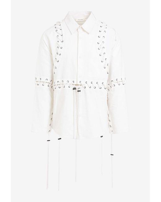 Craig Green White Deconstructed Laced Shirt for men