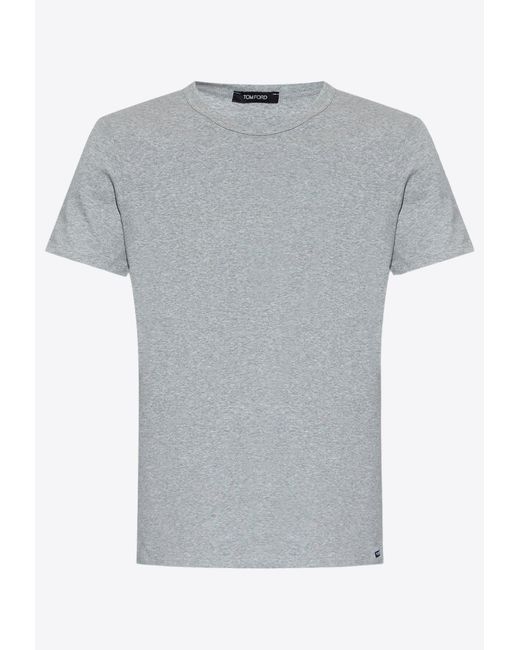 Tom Ford Gray Basic Crewneck T-Shirt for men