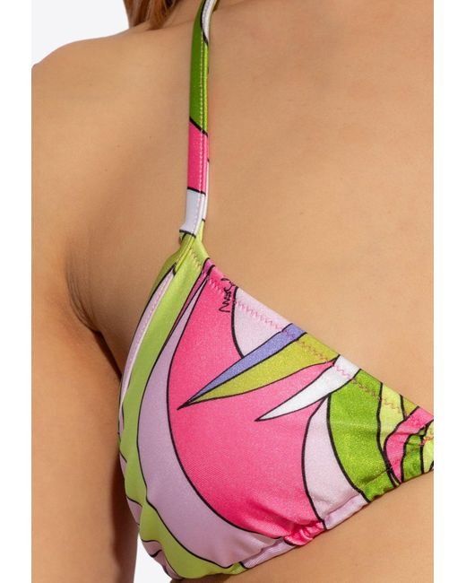 Moschino Multicolor Printed Triangle Bikini Top