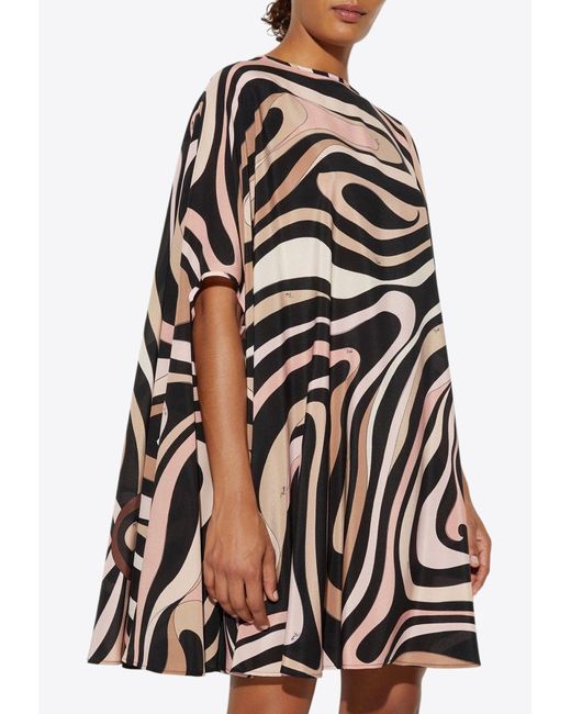 Emilio Pucci Multicolor Marmo Print Mini Kaftan