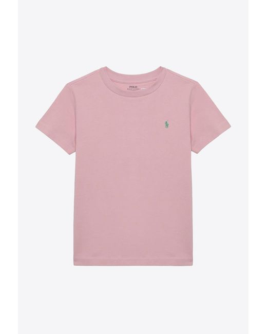 Polo Ralph Lauren Pink Logo Embroidered T-Shirt