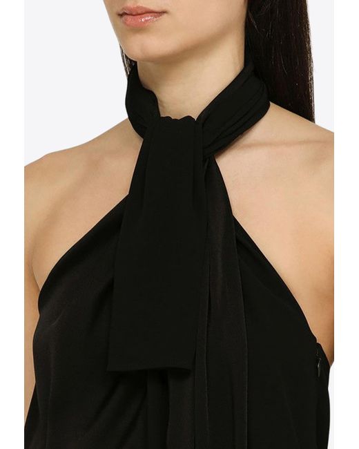Givenchy Black Asymmetrical-Cut Midi Dress