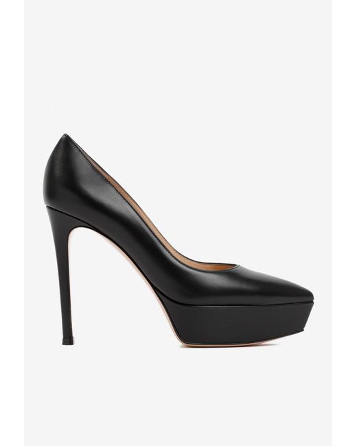 Gianvito Rossi Dasha 125 Platform Leather Pumps in Black Lyst