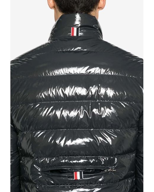 Thom Browne Gray Reversible Zip-Up Puffer Jacket for men