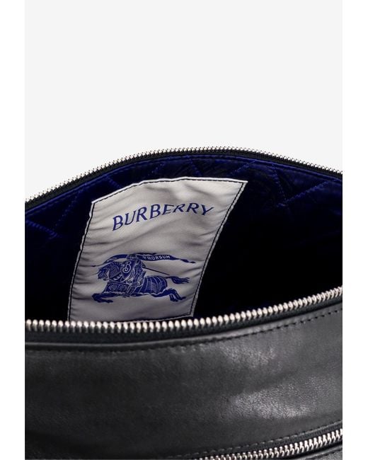 Burberry White Shield Leather Messenger Bag for men