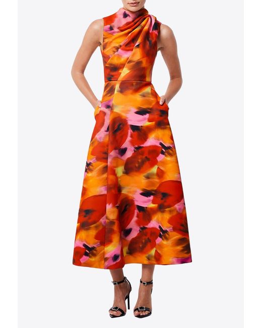 Mossman Orange Allure Printed Maxi Dress