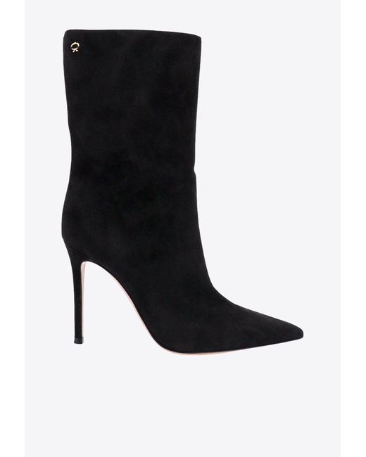 Gianvito Rossi Black Reus 105 Suede Ankle Boots