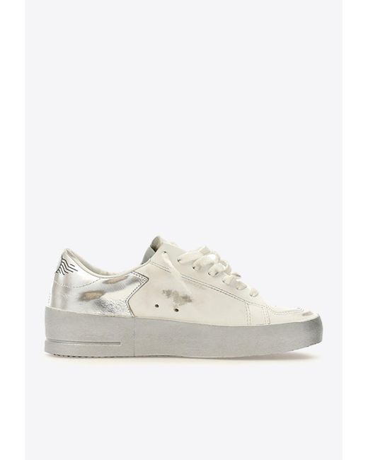 Golden Goose Deluxe Brand White Stardan Leather Low-Top Sneakers