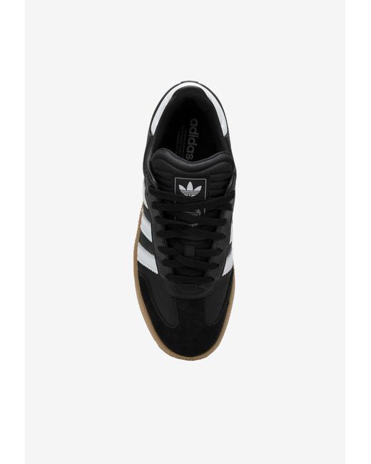 Adidas Originals Black Samba Xlg Leather Low-Top Sneakers for men