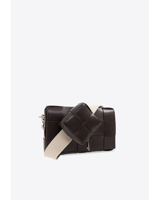 Bottega Veneta Black Medium Cassette Crossbody Bag With Versatile Strap for men