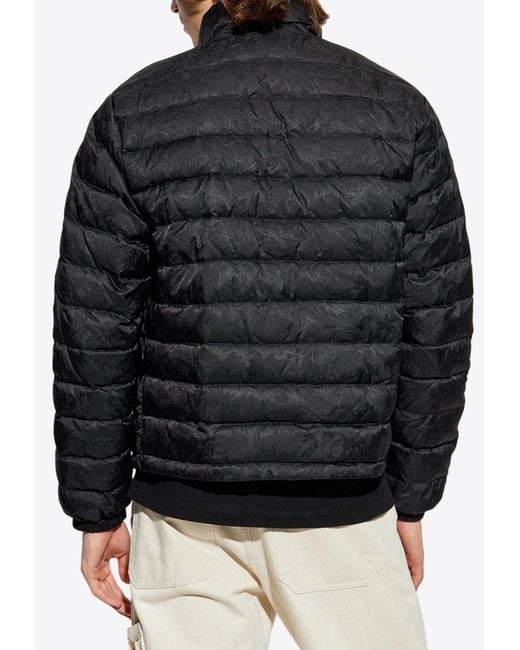 Versace Black Barocco Jacquard Down Jacket for men