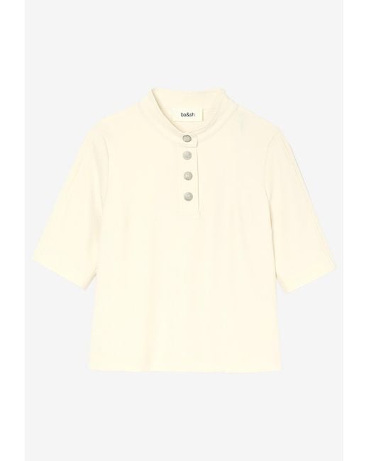 Ba&sh White Jimeo Cropped T-Shirt