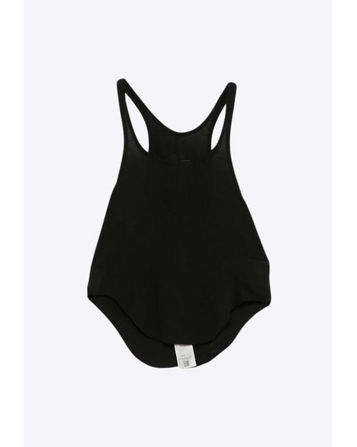 Rick Owens Black Basic Vintage-Effect Tank Top With Strap