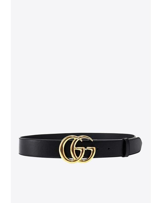 Gucci White Gg Buckle Leather Belt for men