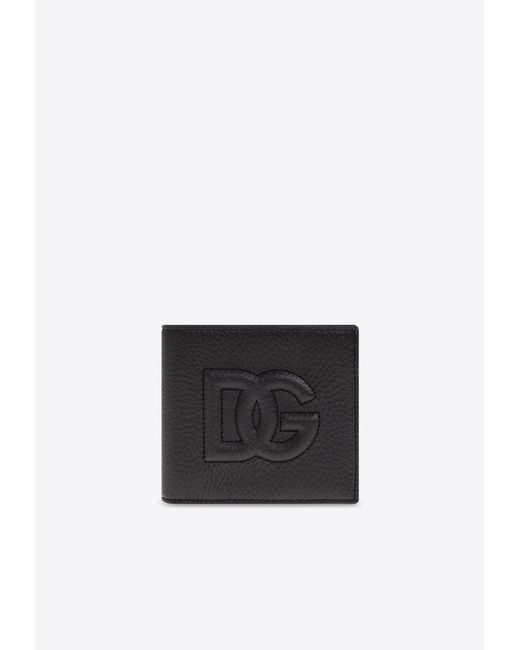 Dolce & Gabbana White Dg Logo Leather Bi-Fold Wallet for men