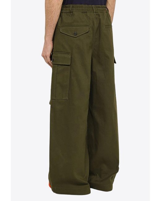 Marni Green Wide-Leg Cargo Pants for men