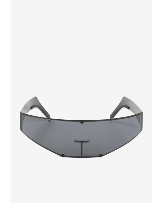 Rick Owens Gray Cyclops Shield Sunglasses for men