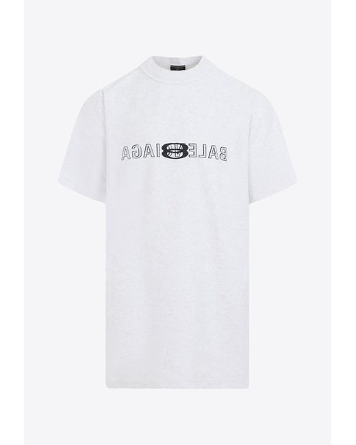 Balenciaga White Inside Out Logo T-Shirt for men