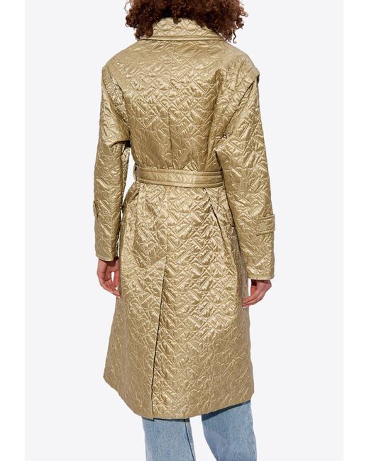 Moncler Natural Samare Quilted Belted Coat