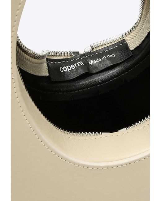 Coperni White Mini Swipe Oval-Shaped Hobo Bag