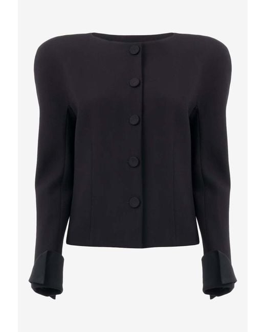 Chloé Black Collarless Fitted Jacket