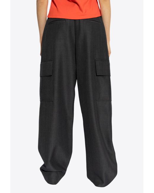 Alexander McQueen Black Prince Of Wales Wool-Blend Cargo Pants