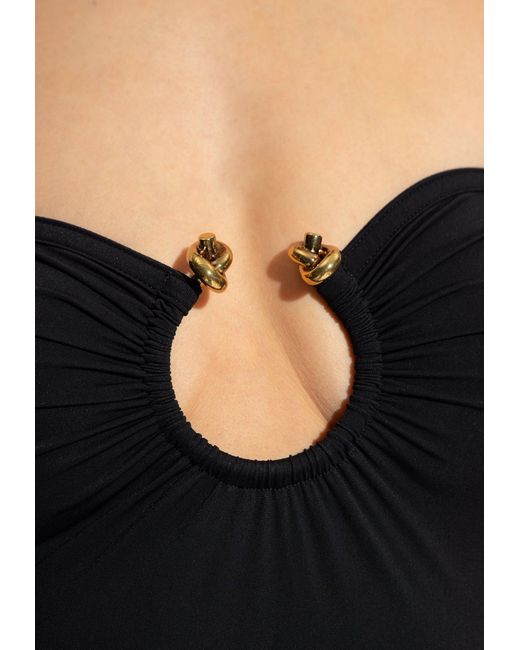 Bottega Veneta Black Knot Ring One-Piece Swimsuit
