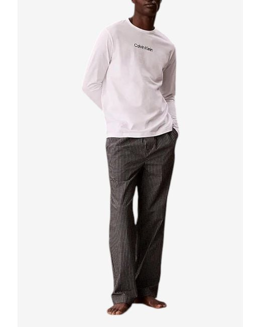 Calvin Klein White Logo Pajama Set for men