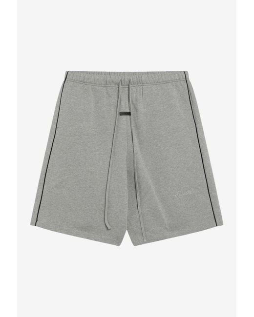 Fear Of God Gray Contrasting Trims Track Shorts for men