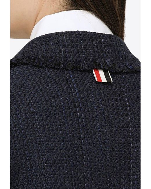 Thom Browne Blue 4-Bar Stripes Single-Breasted Blazer