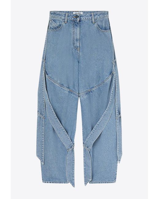 The Attico Blue Washed Long Jeans