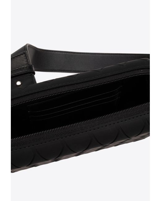 Bottega Veneta Black Tech Rubber Messenger Bag for men