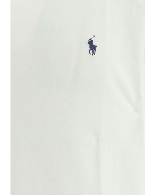 Polo Ralph Lauren White Logo Embroidered Crewneck T-Shirt for men