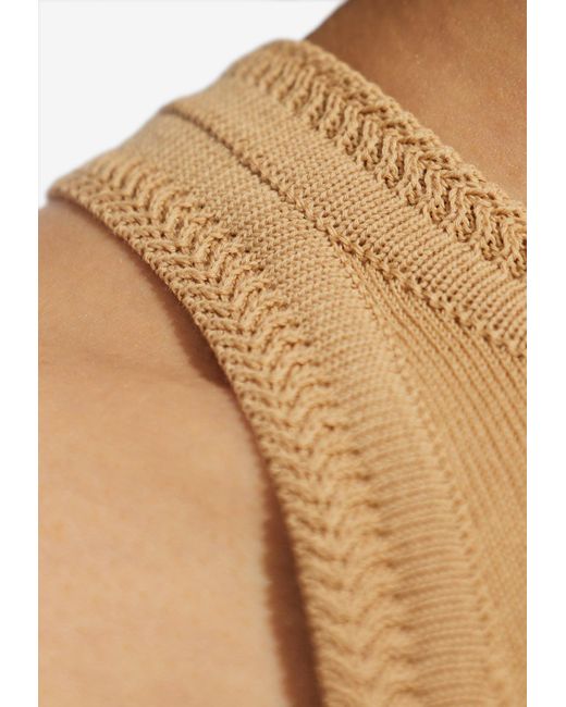 Max Mara White Arnes Ribbed Sleeveless Top