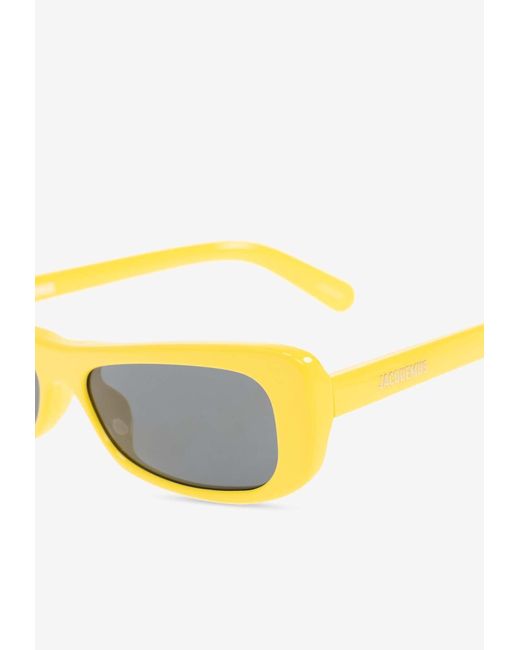 Jacquemus Yellow Capri Rectangular Sunglasses