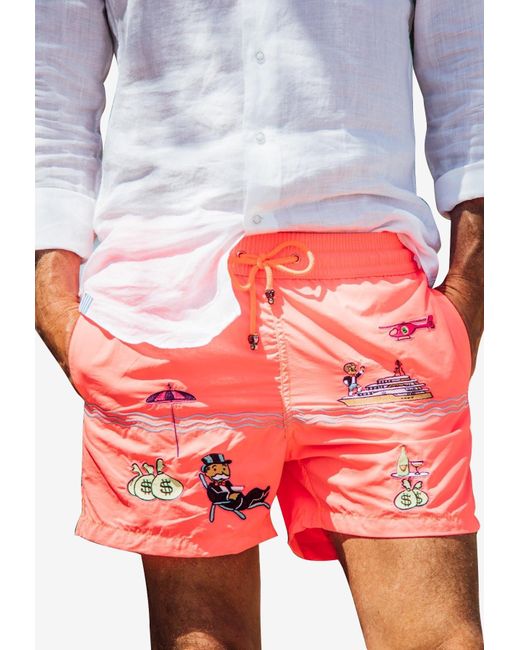 Les Canebiers Pampelonne Embroidered Swim Shorts for men