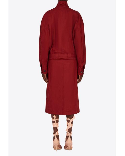 Ferragamo Red Duster Convertible Coat