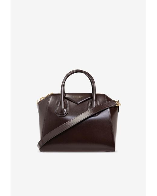 Givenchy Brown Small Antigona Leather Top Handle Bag